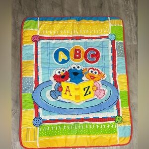 Sesame Street Colorful ABC Learning Crib Blanket